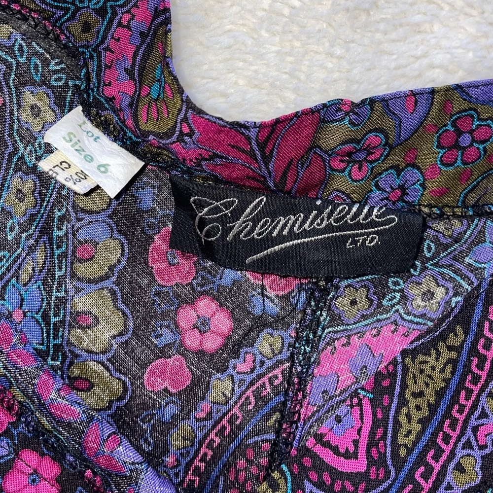 Chemisette LTD Vintage Paisley Patterned Multicolor Midi Skirt - Picture 4 of 5